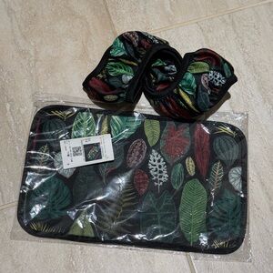 NEW Tropical Leaf Car Console Protector & Steering Wheel Cover